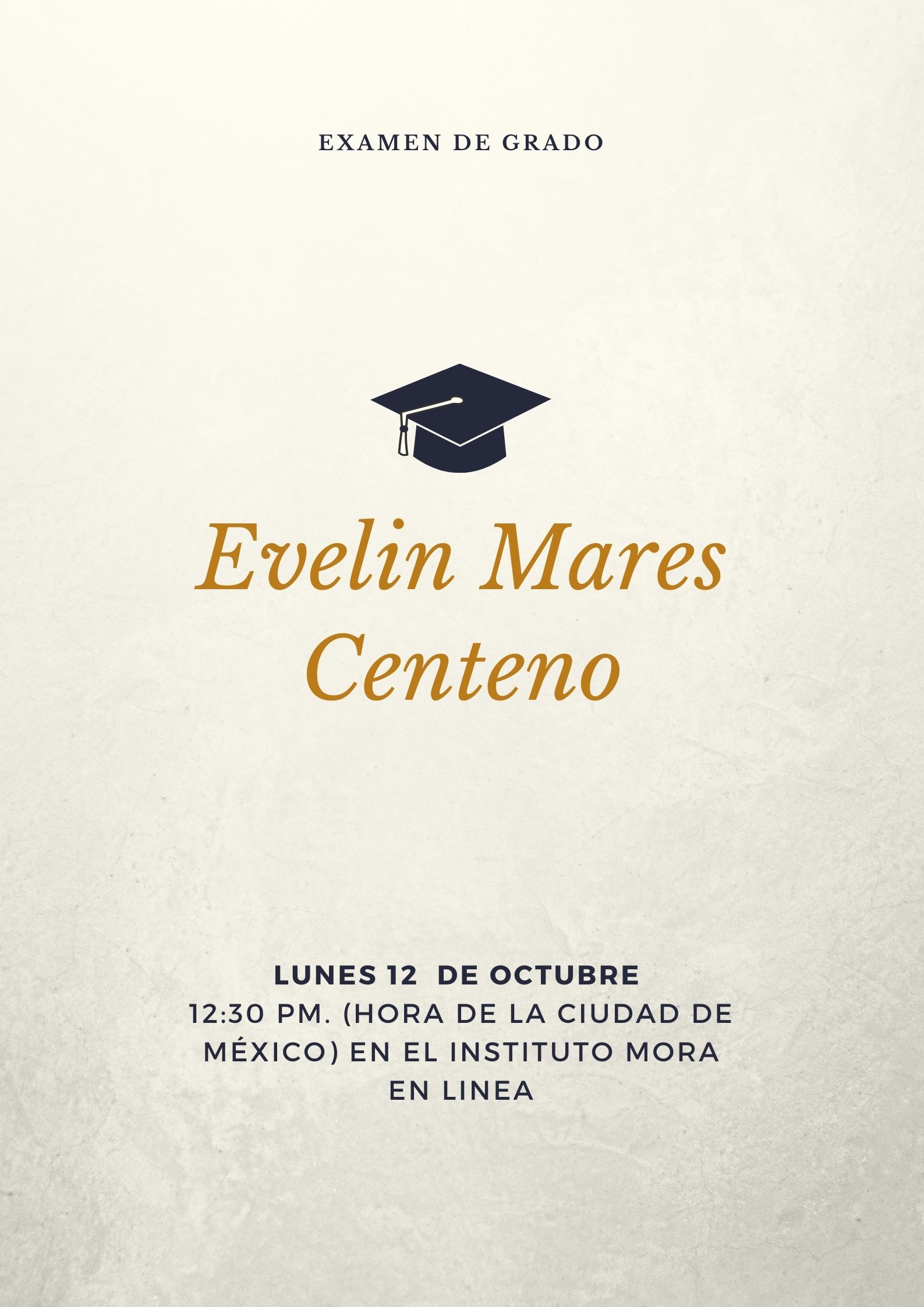 Póster simple de felicitaciones de graduación desgastado en crema.jpg